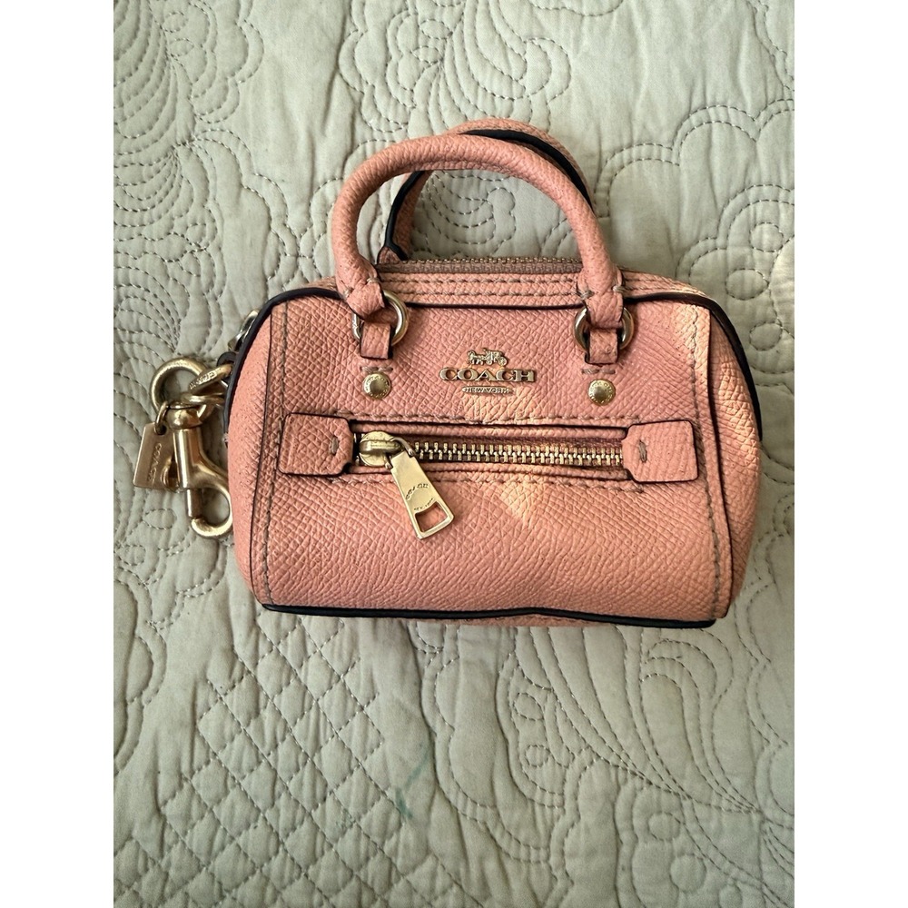 Coach Mini Rowan Purse Charm Coin Pouch Y2K Pink Key Chain